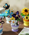 Sunflower Bee Mini Flower Bonsai Building Toy Set For DIY Nature Garden Decor With Colorful Blossoms Bees Dragonflies And Butterflies Creative Blocks Play Kit For Kids And Hobbyists To Build A Serene Mini Landscape, butterfly and flower pot display