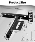 Dimensions of Heavy Duty Headboard Brackets For Adjustable Bed Base Universal Steel Mounting Hardware Kit.