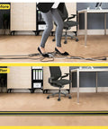 Before and after using 10 Ft Floor Cable Cover Protector Heavy Duty PVC Duct Easy To Unroll No Fuss Hide Cables At Home Office Or Outdoors