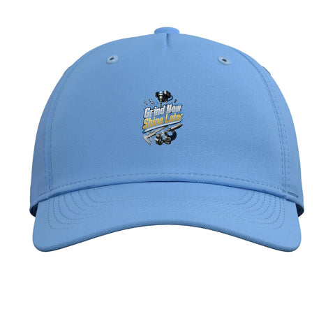 Cool Light Blue Baseball Hat Adjustable Vise Gauge Square Set Edge Tool Perfect Gift For Machinist CNC Guys Who Love Heavy Duty Equipment And Style, front view with logo.