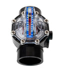 FlowVis FV-C Pool Flow Meter And Check Valve Inline 2 By 2.5 Inch Reads GPM Or Optional LPM