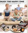 Self-Centering Steering RC Car Kit for STEM Projects, DIY Engineering Toy for Kids Ages 8-12, Drifting Action, Kid-Friendly Builds, Learn Coding, Hands-On STEM Kit for Young Makers, wood RC cars