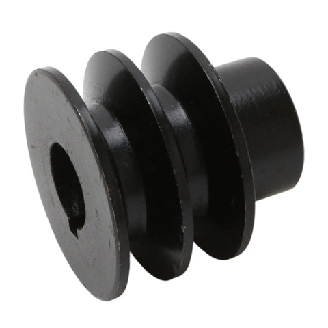 Heavy Duty Double V Belt Pulley For 20Mm Shaft Plug Right In Fits 168F 170F Engines with 20mm bore and black metal finish.