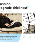 Close-up of Egg Chair With Stand Hammock Swing Chair Foldable Hanging Loveseat For Indoor Or Outdoor Use Cozy Hangout Vibe UV resistant with upgraded cushions