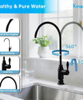 Oil Rubbed Bronze Water Drinking Faucet For Filtration Systems with brass body and ceramic disk valve on kitchen sink.