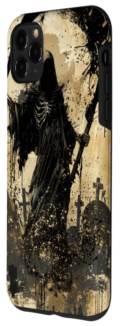 Dark Gothic Death Art Case For iPhone 11 Pro Max With Two Part Polycarbonate Shell And Shock Absorbent TPU Liner
