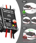 Image of a 30A ESC with step-by-step instructions for a 4500KV Brushless Outrunner Motor With Transmission And 30A ESC Upgrade For SCX24 RC Crawler.
