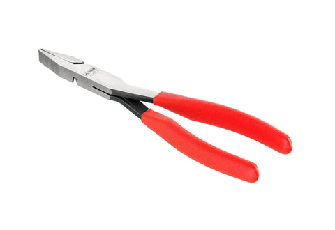 8 Inch Flat Nose Duck Bill Pliers With Cross Cut Teeth For Superior Grip In Tight Hard To Reach Narrow Spaces And Limited Clearance Areas