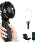 Rechargeable Portable Handheld Fan With 4000mAh Battery, 180 Degree Adjustable Head, 6 Speed Wind To Beat The Heat, Real Time Battery Display