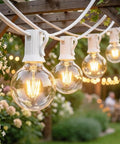 Outdoor String Lights 100Ft With 105 Globe Bulbs Waterproof IP44 Edison G40 Bulbs for Backyard Parties and Patio Decor in garden