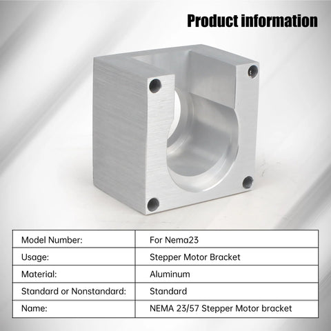 Aluminum Nema23 stepper motor mounting bracket with 57mm bore and four corner mounting holes