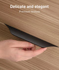 Hand pulling Edge Black Finger Pull for cabinets, concealed back mount aluminum handle, modern kitchen hardware, 5.9 inch.