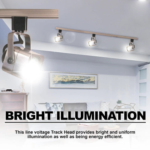 Six Pack Track Lighting Heads in Brushed Nickel with GU10 Sockets, 50W 120V Ceiling Kitchen Track Lights in modern living room