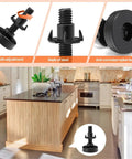 20 Pcs Adjustable Leveling Screws Feet Black Table Height Raiser Stabilizers For Uneven Floors Anti Slip Floor Friendly Levelers For Tables Chairs Cabinets And Other Wood Furniture black steel leveling foot for kitchen island on uneven floor