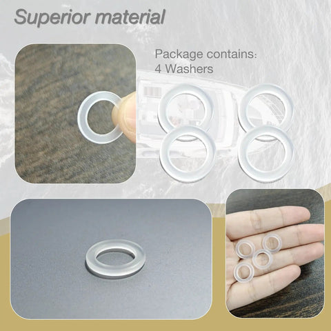 Fill And Drain Screw Washers Kit For Johnson Evinrude OMC Outboard Gearcase Lower Unit Oil Drain Gasket 4 Pack