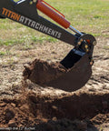 Skid Steer Front Hoe 12 Inch Bucket Attachment for Excavators and Bobcat Loaders, Universal Quick Attach, 6 Ft Digging Depth