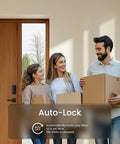 Family at door with Smart Door Lock B200 With Keyless Entry, Fingerprint Scanner, Touchscreen Keypad, App Control for Front Door