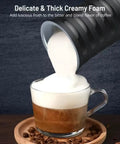 4 In 1 Milk Frother And Steamer With Temperature Control And Auto Shut Off For Hot Or Cold Foam For Coffee Latte Cappuccino