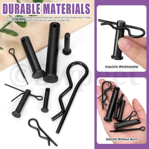 67-Piece Clevis Pin And Cotter Pin Kit With R Pins Hairpins And Split Pins For Automotive Trucks And Lawn Mowers 5 Sizes