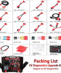 Straight Up Pro Shop EV Diagnostic Cable transforms your tablet for EV diagnostics upgrade kit with various cables and connectors.