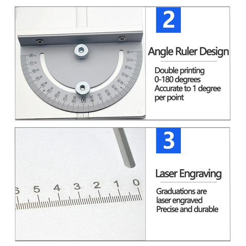 Kickass Aluminum Router Table Insert Plate And Slick T Slot Mounting for Heavy Duty woodworking angle ruler design clearly visible.