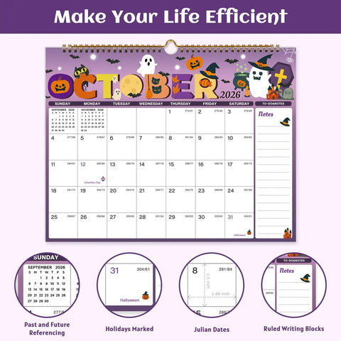 Large 2026 2027 Wall Calendar 18 Month Planner July To December Featuring 12 Fresh Patterns 14.8 X 11.5 Inches Legit Daily Schedule Organizer For Kitchen Or Office Decor To Keep Your Life Together