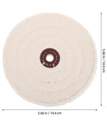 Heavy Duty 2 Pack Cotton Buffing Wheels With 12mm Arbor And 5.6 Inch Diameter for polishing surfaces and DIY projects.