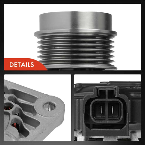 Close-up details of Alternator For Kia Soul 2012 2013 1.6L 12V 90A With Start Stop System Six Groove Decoupler Pulley Two Pins