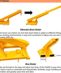 Heavy Duty Workhorse Forklift Jib Boom Crane With 6600 LB Capacity showing telescopic boom and base design features.