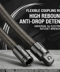 Half Inch Flexible Shaft Extension For Torque Socket And Ratchet, Bendable Accessory For Hard-To-Reach Bolts, Handy Portable Hand Drive Tool For Auto Repair, 250mm And 350mm Lengths, Ideal For Tight Spaces