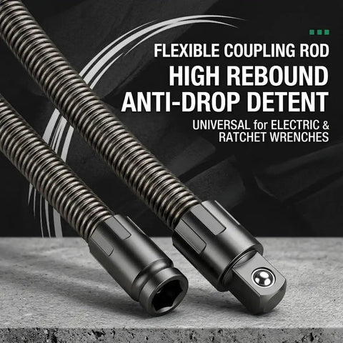 Half Inch Flexible Shaft Extension For Torque Socket And Ratchet, Bendable Accessory For Hard-To-Reach Bolts, Handy Portable Hand Drive Tool For Auto Repair, 250mm And 350mm Lengths, Ideal For Tight Spaces