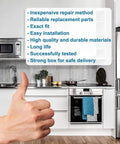 Thumbs up in a modern kitchen with text listing benefits of Replacement 36Ft AC Power Cord For Dyson DC14 Upright Vacuum.