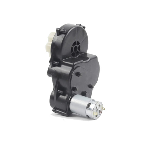 12V Gearbox Motor For Rollplay Ride On Toys And UTVs, High Torque 10000 RPM, Easy Install, black casing, side view