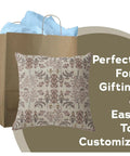 Heavy Duty Kraft Paper Gift Bags In Brown Jumbo 18 By 7 By 18 Inches Reinforced Construction With Weighted Block Bottom Stays Open For Easy Loading Perfect Bulk Gift Bags For Retail Stores And Parties with decorative pillow.