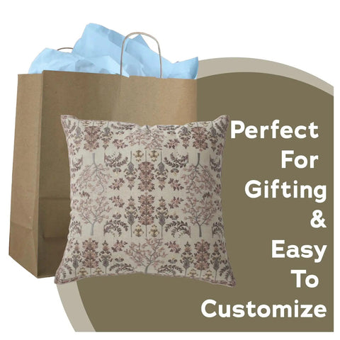 Heavy Duty Kraft Paper Gift Bags In Brown Jumbo 18 By 7 By 18 Inches Reinforced Construction With Weighted Block Bottom Stays Open For Easy Loading Perfect Bulk Gift Bags For Retail Stores And Parties with decorative pillow.