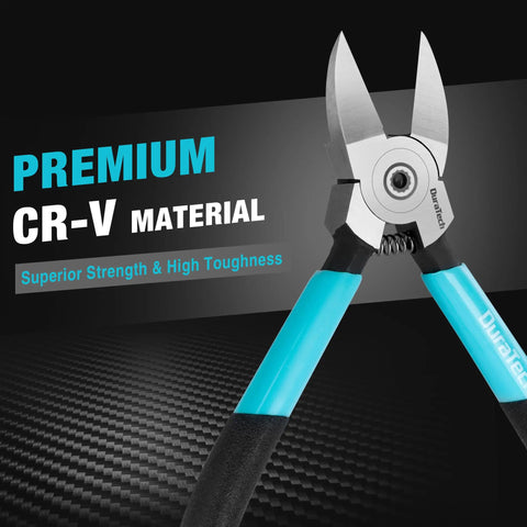 Six Inch Pro Grade Wire Cutters With CNC Machined Edges Ultra Sharp Flush Cut Pliers showcasing CRV material strength.