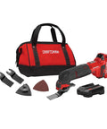 Powerful 20V Cordless Oscillating Tool Kit With 2.8 Degree Oscillation Angle, Variable Speed 8K-18K OPM, V20 Series, 14-Piece Set