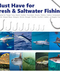 Saltwater Circle Hooks 2X Strong Offset Point High Carbon Steel Octopus Catfish Fishing Hooks Set image with fish types