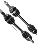 Front Left And Right CV Joint Axle Kit For Honda Foreman 500 4x4 2005-2013 And Rincon 680 4x4 2006-2023 Dual Axle Beefy Replacement Fit For Trx Foreman Rubicon Es Eps Models, pair of black ATV CV axles