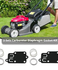 Carburetor Diaphragm Gasket Kit For 270026 272538 272538S 272637 shown with lawn mower, springs, and gaskets
