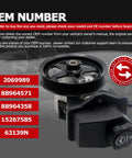 Chevrolet Impala Power Steering Pump With Reservoir And Pulley 3.5L 3.9L V6 2006 2011 Direct Fit Replaces OE 15267585