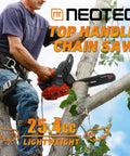 12 Inch Top Handle Gas Chainsaw 25.4cc 2 Stroke Portable Wood Cutting Power For Tree Pruning Firewood Prep Yard Maintenance
