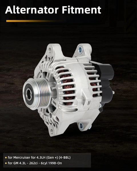 Alternator 11189 Fit For Hyundai Sonata 2006 2010 And Kia Forte 2010 2013 side view showing SC6 pulley