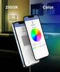Smart Filament Globe Light Bulb 60W Equivalent WiFi Dimmable with Alexa and Google Assistant app control interface in bedroom scene