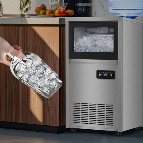 Heavy Duty Bpa Free Ice Scoop For Countertop And Under Counter Ice Makers With Easy Grip Handle and hygienic food grade design scooping ice from machine.