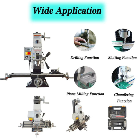 Badass Compact Desktop Milling Machine With Brushless Motor And Smooth Variable Speed, MT3 Spindle Taper Benchtop Drill Press For Metal And Wood Jobs, Garage Grade Precision Workstation 110V with drilling and milling functions.