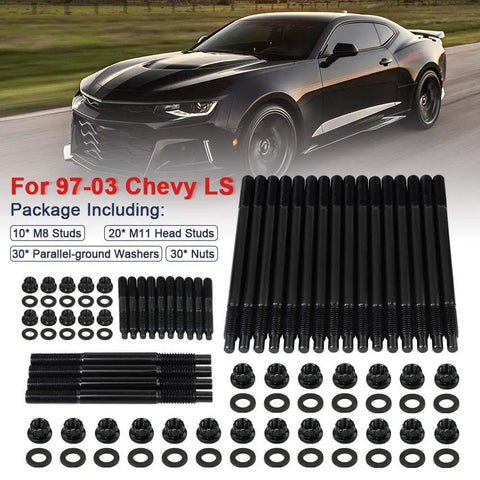 12 Point Cylinder Head Studs Kit With Bolts And Nuts For Chevy LS Engines 4.8L 5.3L 5.7L 6.0L LS1 LS6 LQ9 high tensile