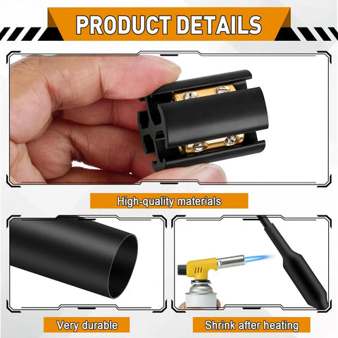 Underground Wire Splice Kit Three Pack For 14 3 To 8 3 UF Cables Direct Burial Waterproof Up To 600V With Connectors And Heat Shrink Tubing