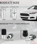Pro Grade All In One 17 Piece Car AC Valve Core Kit For R12 To R134a Conversion, product size and dimensions chart with car image