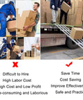 Heavy Duty Portable Roller Conveyor With Stainless Steel Frame And Plastic Rollers For Warehousing, Trailers, And Material Handling Tasks in action transporting boxes.